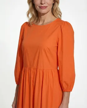 Kleid Baumwolle in  orange von Made in Italy (Bild 4)