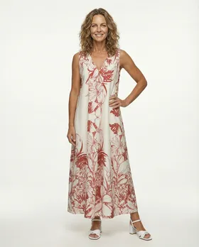Kleid Baumwolle Floral in  rot von Made in Italy (Bild 2)