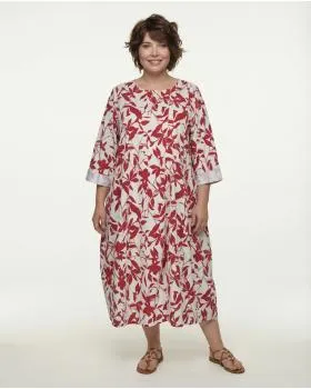 Kleid Baumwolle Floral in  rot von Made in Italy (Bild 3)