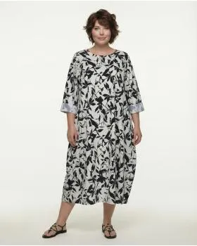 Kleid Baumwolle Floral in  schwarz von Made in Italy (Bild 3)