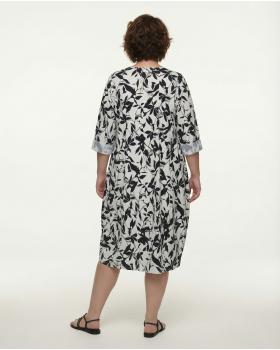 Kleid Baumwolle Floral in  schwarz von Made in Italy (Bild 4)