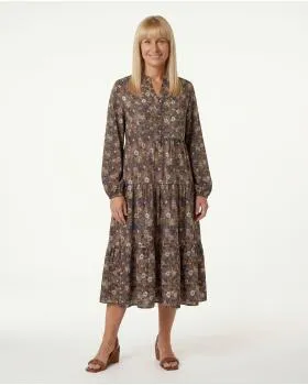 Kleid Blumenmuster in  braun von Made in Italy (Bild 3)