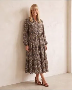 Kleid Blumenmuster in  braun von Made in Italy (Bild 5)