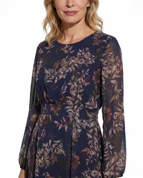 Kleid Cr�pe Chiffon in  blau von Made in Italy (Bild 5)
