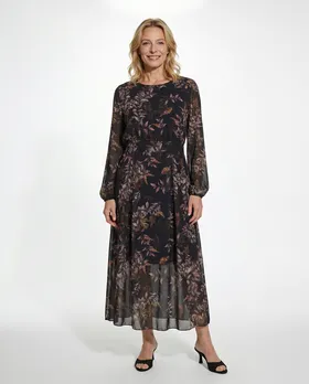 Kleid Cr�pe Chiffon in  schwarz von Made in Italy (Bild 3)