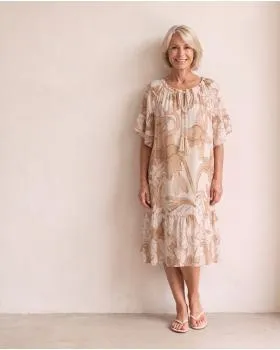 Kleid Floral in  beige von Made in Italy (Bild 5)