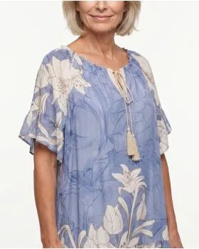 Kleid Floral in  blau von Made in Italy (Bild 4)