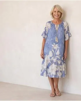 Kleid Floral in  blau von Made in Italy (Bild 5)