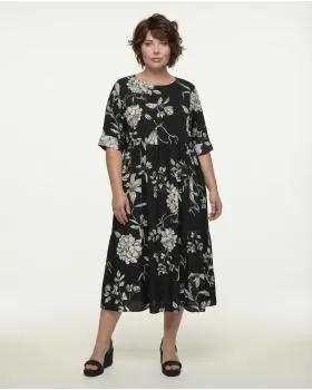 Kleid Floral Baumwolle in  schwarz von Wendy (Bild 4)