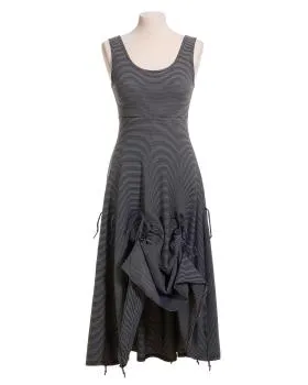 Baumwollkleid A-Linie gestreift in  schwarz von FASHION (Bild 1)