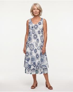 Kleid im Lagenlook in  wei� von Made in Italy (Bild 3)