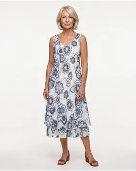 Kleid im Lagenlook in  wei� von Made in Italy (Bild 3)
