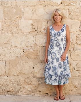 Kleid im Lagenlook in  wei� von Made in Italy (Bild 5)