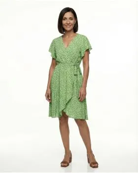 Kleid in Wickeloptik in  gr�n von Made in Italy (Bild 3)
