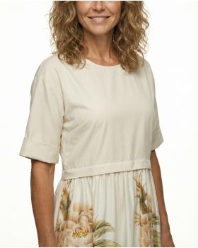 Kleid mit Blumen in  beige von Made in Italy (Bild 4)