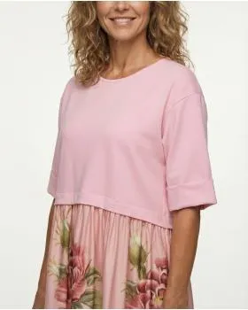 Kleid mit Blumen in  rosa von Made in Italy (Bild 4)