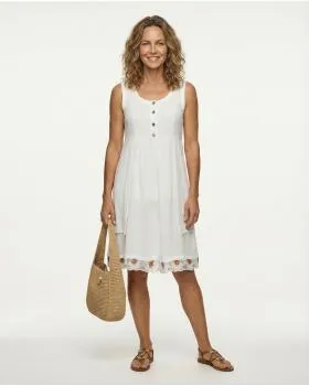 Kleid mit Leinen in  milchwei� von Diana (Bild 3)