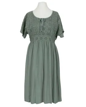 Kleid mit Lochstickerei in  khaki von Spaziodonna (Bild 1)