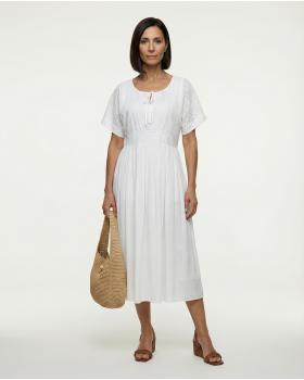 Kleid mit Lochstickerei in  weiss von Spaziodonna (Bild 3)