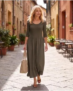 Kleid mit Seide in  dunkelbraun von Selected Touch (Bild 5)