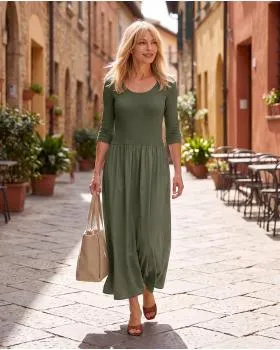 Kleid mit Seide in  khaki von Selected Touch (Bild 5)