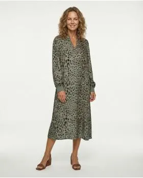 Kleid mit Seide Leoprint in  khaki von Style Touch (Bild 3)