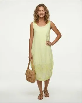 Kleid mit Stickerei in  gelb von Spaziodonna (Bild 1)