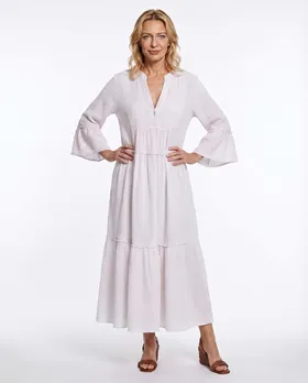 Kleid Musselin in  wei� von Made in Italy (Bild 3)