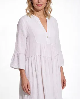 Kleid Musselin in  wei� von Made in Italy (Bild 4)