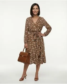 Kleid Wickeloptik in  braun von Made in Italy (Bild 3)