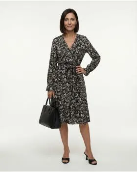 Kleid Wickeloptik in  schwarz von Made in Italy (Bild 3)