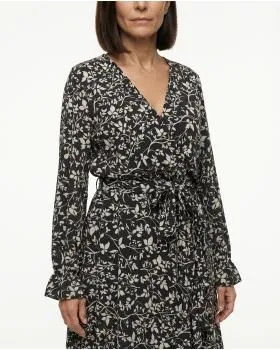 Kleid Wickeloptik in  schwarz von Made in Italy (Bild 4)