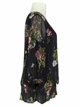 Lagenlook Bluse mit Seide in  schwarz von Carla Giannini (Bild 2)