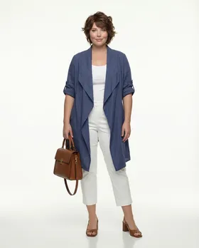 Leinen Jacke in  blau von Spaziodonna (Bild 2)