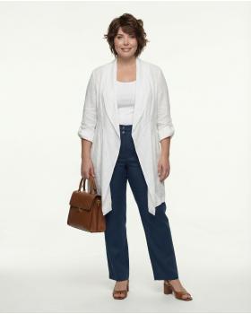 Leinen Jacke in  weiss von Spaziodonna (Bild 2)