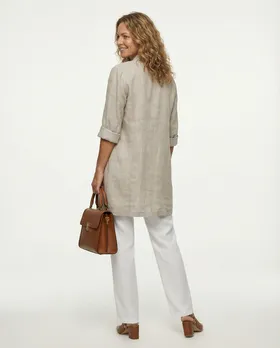 Leinen Jacke Stickerei in  beige von Donna (Bild 4)