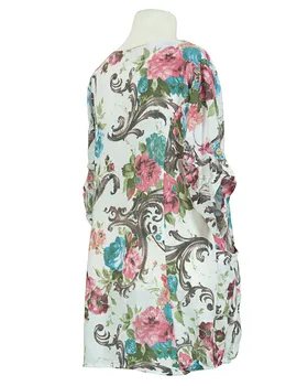 Leinen Tunika Floral in  wei� von Puro Lino (Bild 3)