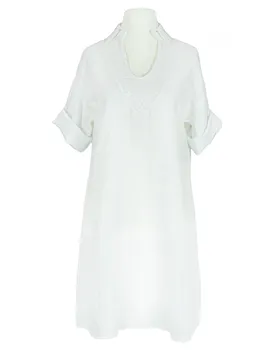 Leinen Tunika mit Spitze in  wei� von Spaziodonna (Bild 1)