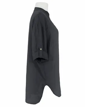 Leinenbluse in  anthrazit von Puro Lino (Bild 2)