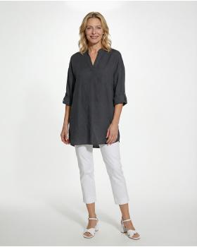 Leinenbluse in  anthrazit von Puro Lino (Bild 3)