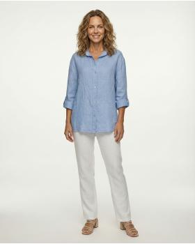 Leinenbluse in  hellblau von Puro Lino (Bild 3)