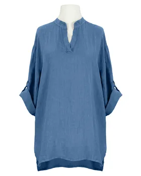 Leinenbluse in  jeansblau von Puro Lino (Bild 1)
