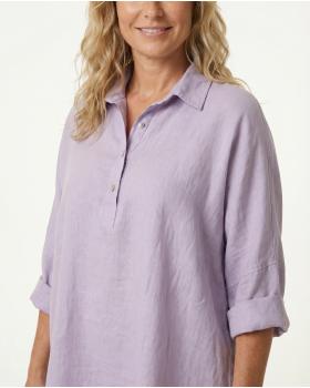 Leinenbluse Oversize in  lila von Made in Italy (Bild 4)