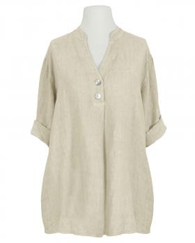 Leinenbluse Stehkragen in  beige von Puro Lino (Bild 1)
