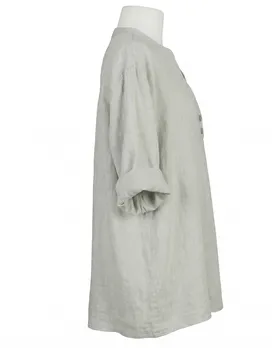Leinenbluse Stehkragen in  beige von Puro Lino (Bild 2)