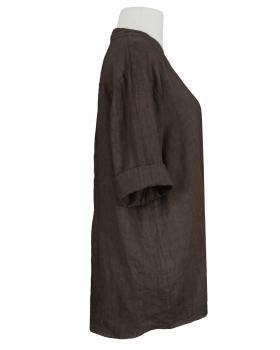 Leinenbluse Stehkragen in  braun von Puro Lino (Bild 2)