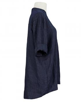 Leinenbluse Stehkragen in  dunkelblau von Puro Lino (Bild 2)