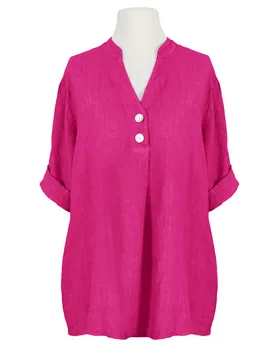 Leinenbluse Stehkragen in  fuchsia von Puro Lino (Bild 1)