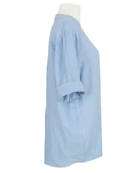 Leinenbluse Stehkragen in  hellblau von Puro Lino (Bild 2)