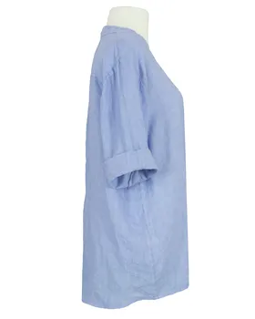 Leinenbluse Stehkragen in  hellblau von Puro Lino (Bild 2)